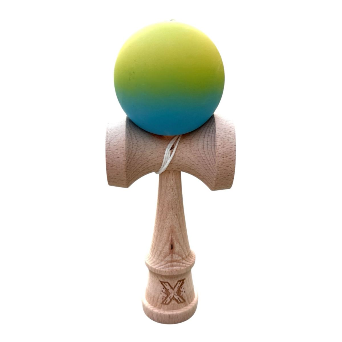 Kendama din lemn, 18cm, model gravat, bila multicolor, vopsea cauciucata mată, en-gros