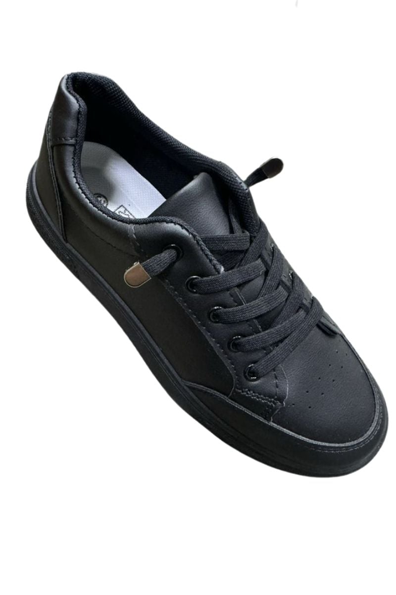 Pantofi Sport Unisex, Piele Ecologica, Inchidere Siret, Engross, Marimi 36-41 ,8buc/bax negru