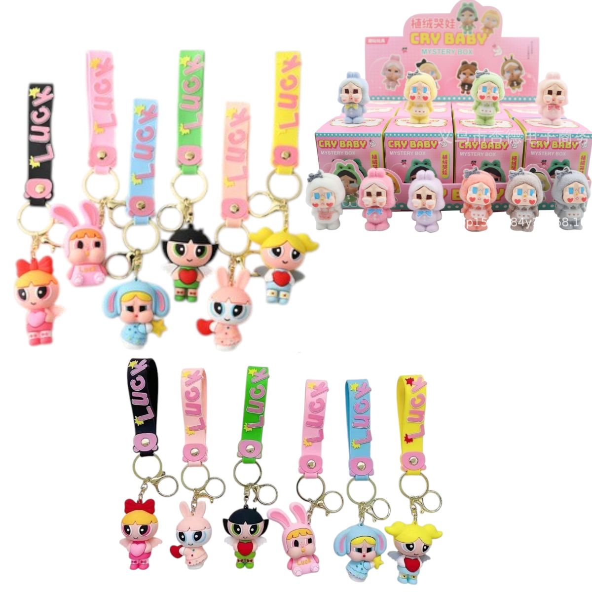 Jucărie CryBaby Breloc 6cm, 12/set Random BlindBox Engros – Figurine Surpriză de Colecție​ Engros