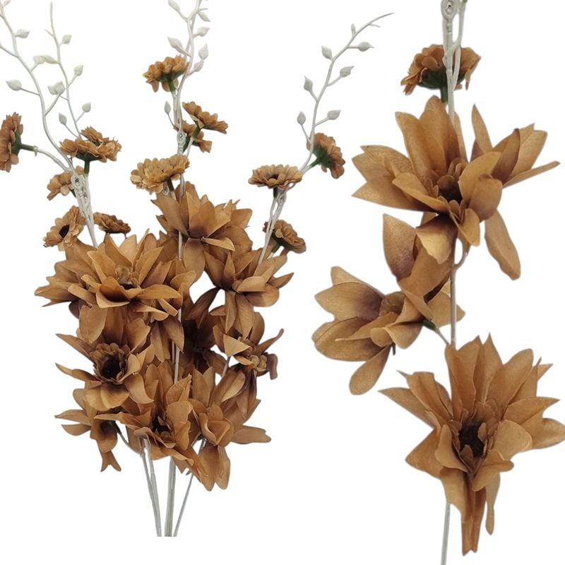Buchet floare artificiala Dalie engros 5 fire 50 cm lungime