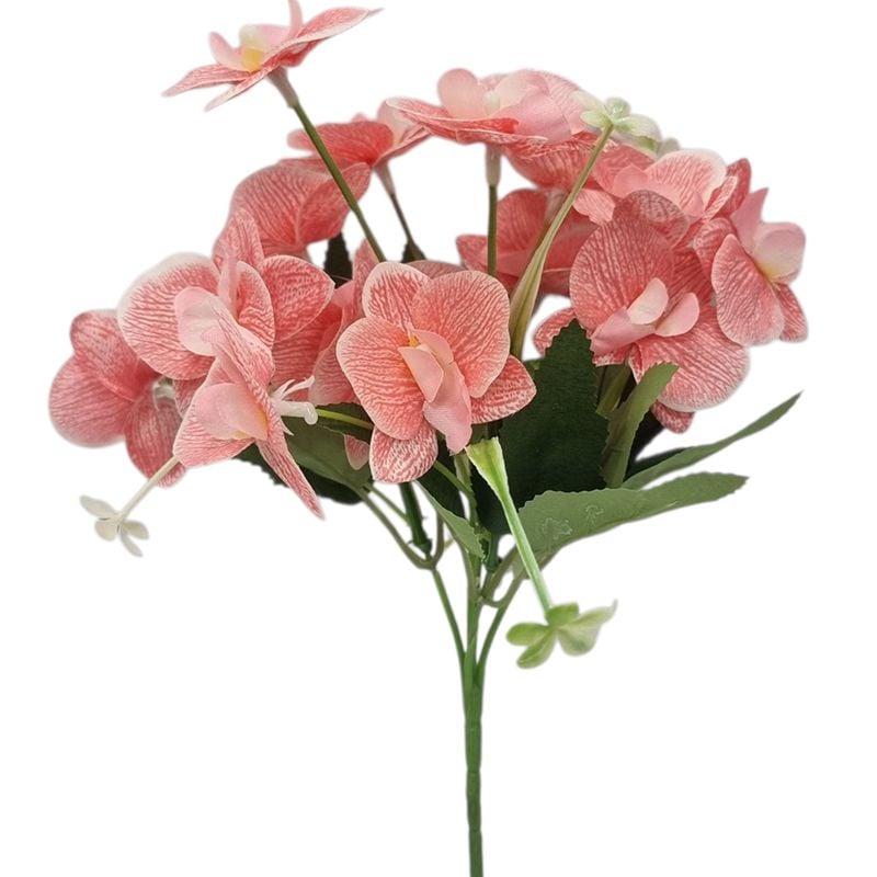 Buchet floare artificiala orhidee textila engros 5 fire 30 cm lungime