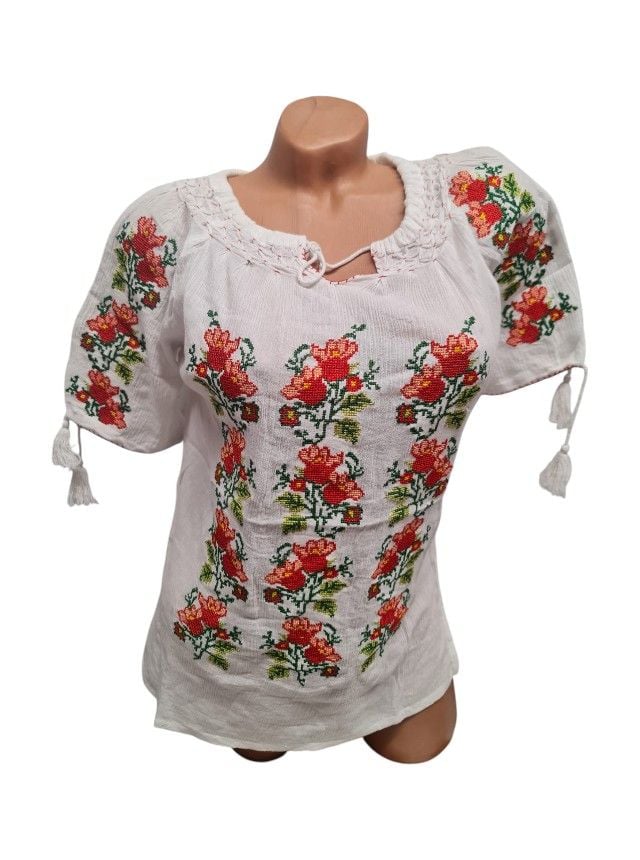 Ie Engros pentru femei, cu maneca scurta, model brodat Ds 1270