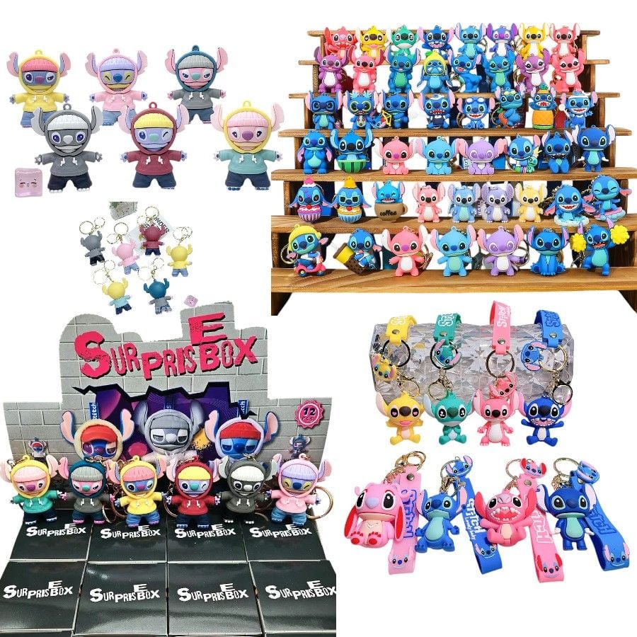Jucarie Stich 12/set Breloc Labubu 6cm Random BlindBox Engros