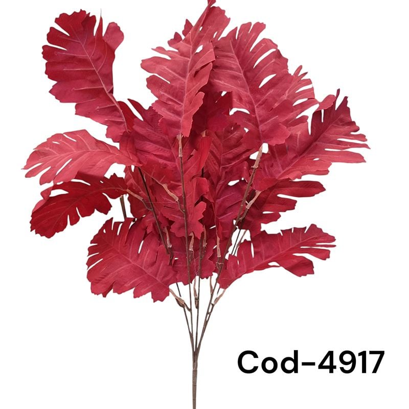 Buchet floare artificiala cu frunze mari pentru aranjamente florale engros 5 fire 60 cm lungime