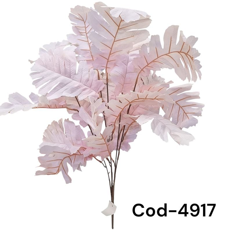 Buchet floare artificiala cu frunze mari pentru aranjamente florale engros 5 fire 60 cm lungime