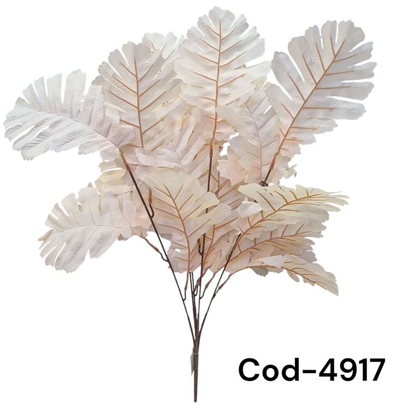 Buchet floare artificiala cu frunze mari pentru aranjamente florale engros 5 fire 60 cm lungime