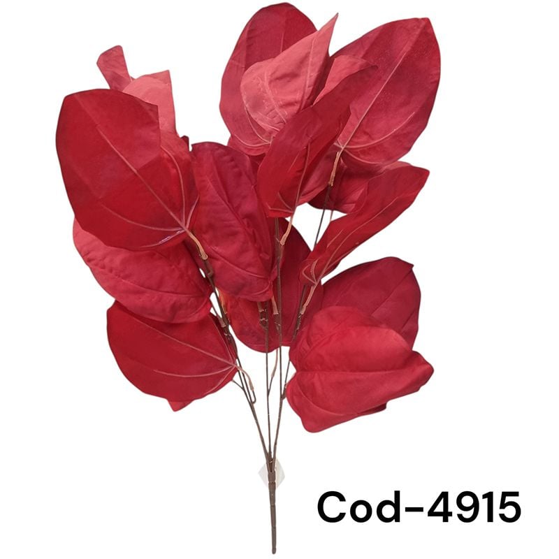 Buchet floare artificiala cu frunze mari pentru aranjamente florale engros 5 fire 60 cm lungime
