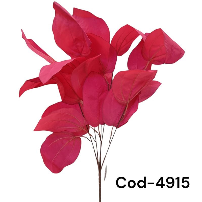 Buchet floare artificiala cu frunze mari pentru aranjamente florale engros 5 fire 60 cm lungime