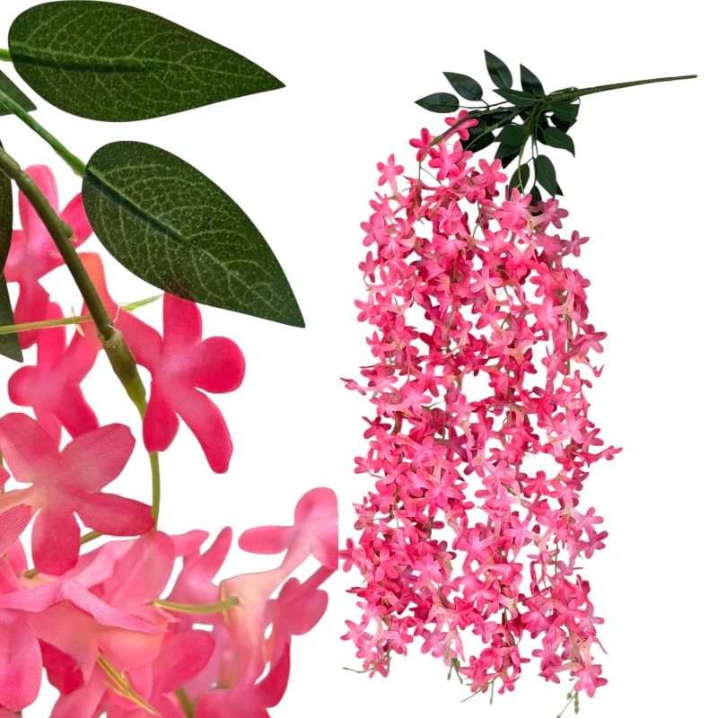 Glicină albă, Flori curgătoare artificiale – 85 cm, 4 ramuri, en-gros