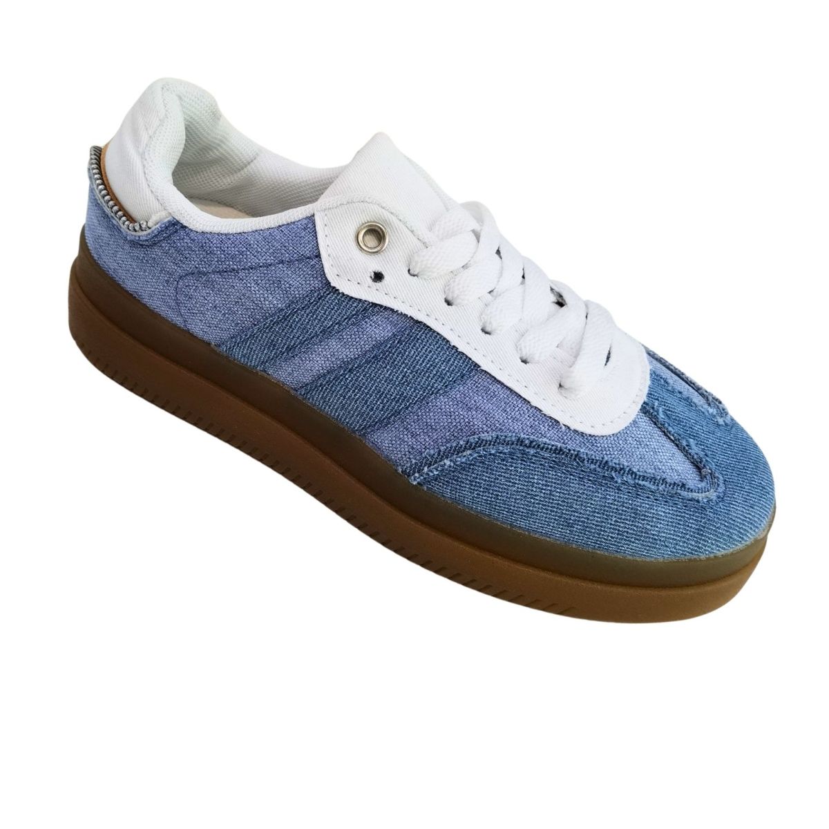 Pantofi Sport Casual Dama si Adolescenti, Material Textil+Denim, Inchidere SIret, Engross, Marimi 36-41 , 8buc/bax albastru