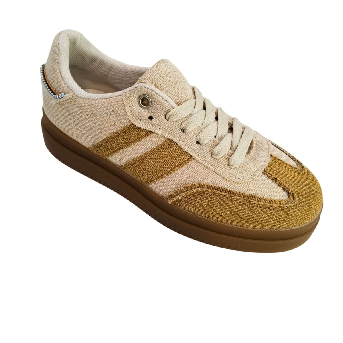 Pantofi Sport Casual Dama si Adolescenti, Material Textil+Denim, Inchidere SIret, Engross, Marimi 36-41 , 8buc/bax mustar