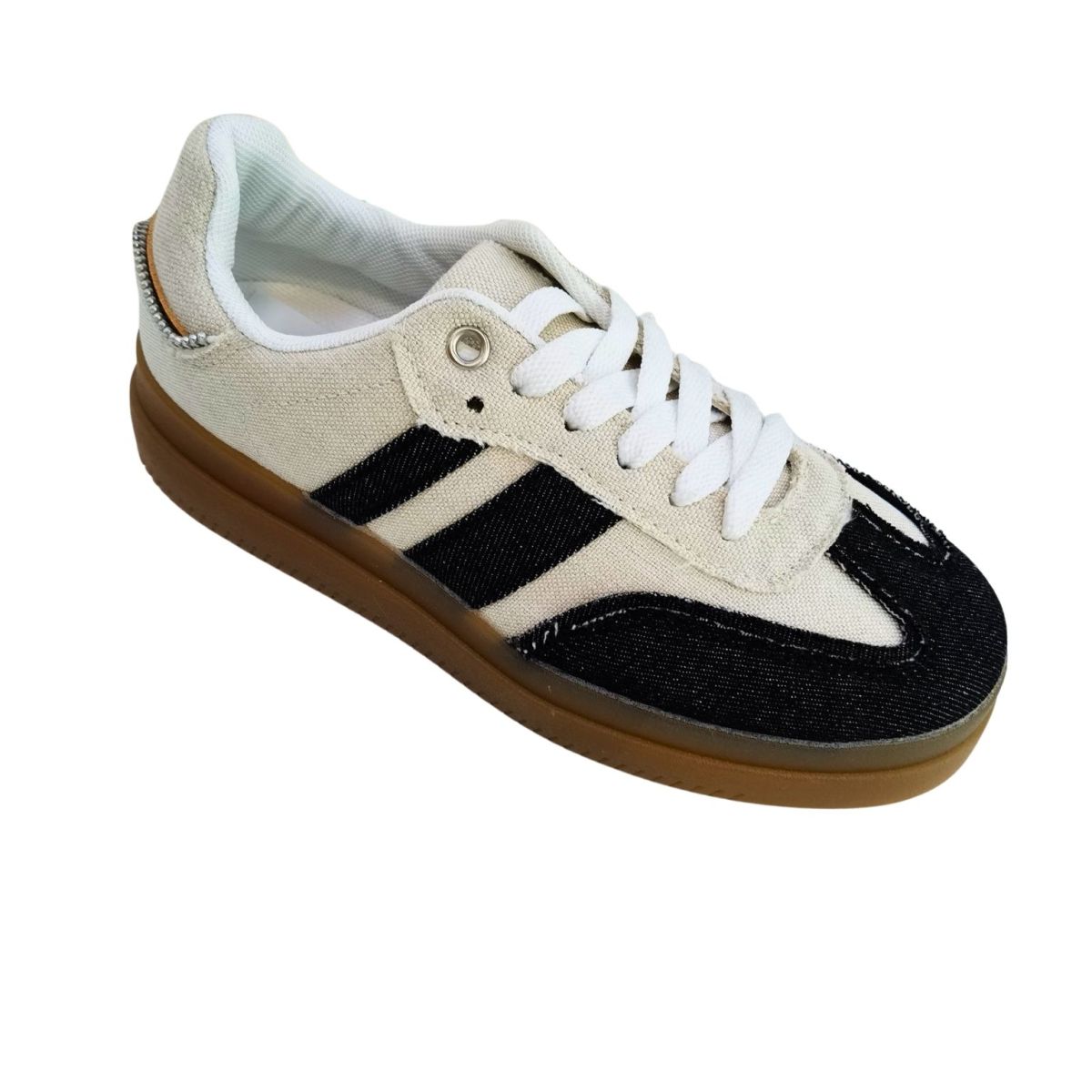 Pantofi Sport Casual Dama si Adolescenti, Material Textil+Denim, Inchidere SIret, Engross, Marimi 36-41 , 8buc/bax negru