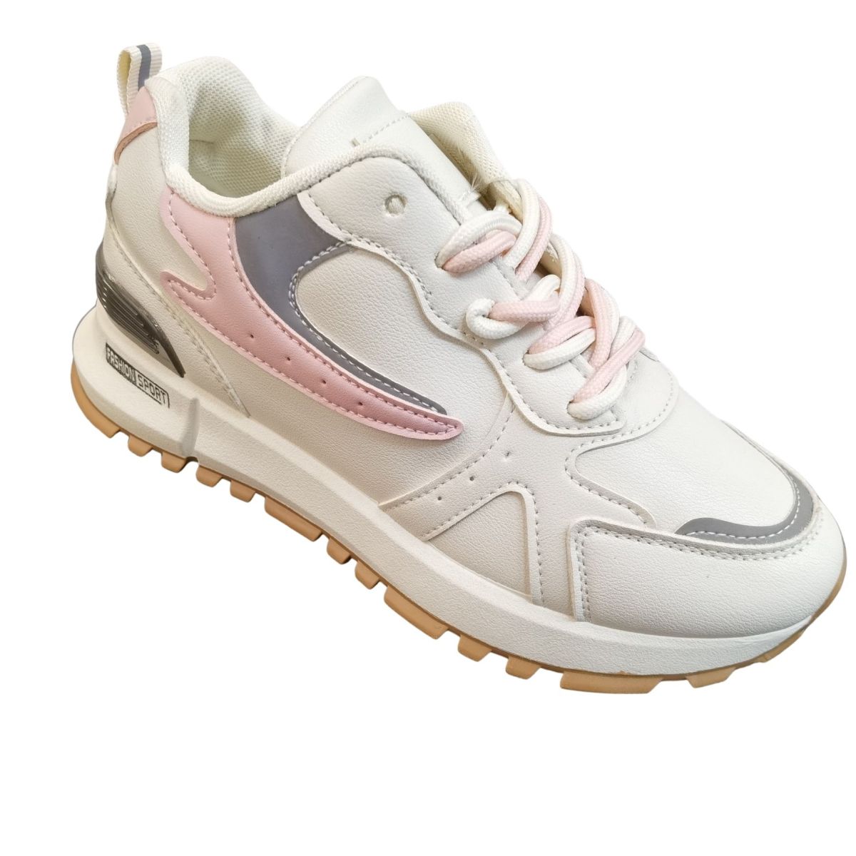 Pantofi Sport Dama si Adolescenti, Piele Ecologica, Inchidere Siret, Engross, Marimi 36-40 ,8buc/bax roz