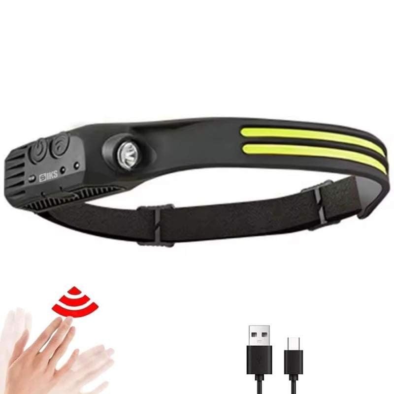Lanterna de cap, cu senzor de miscare, 2 LED-uri, neagra, 10W, 350lm, autonomie 5.5h, IP65