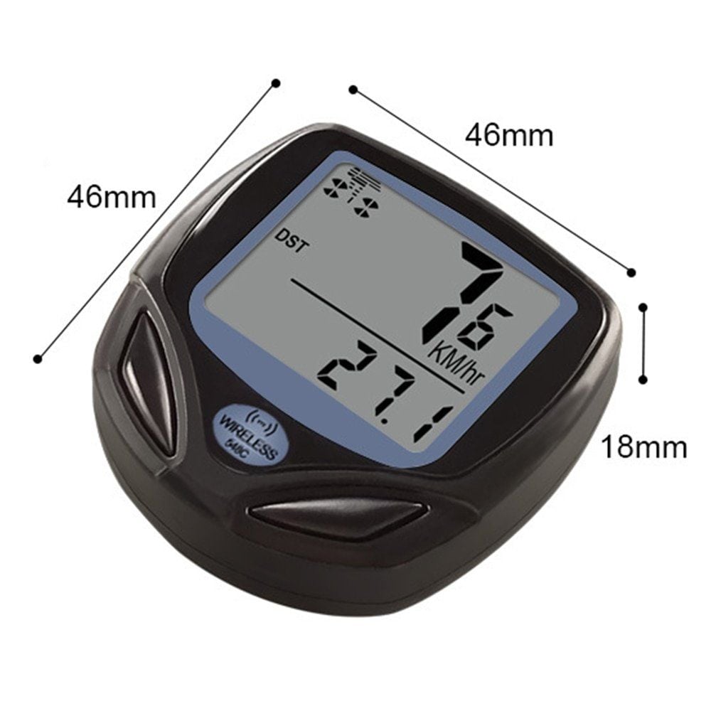Ciclocomputer pentru bicicleta, longziming, wireless, LCD, negru, 4.6×4.6×1.8cm
