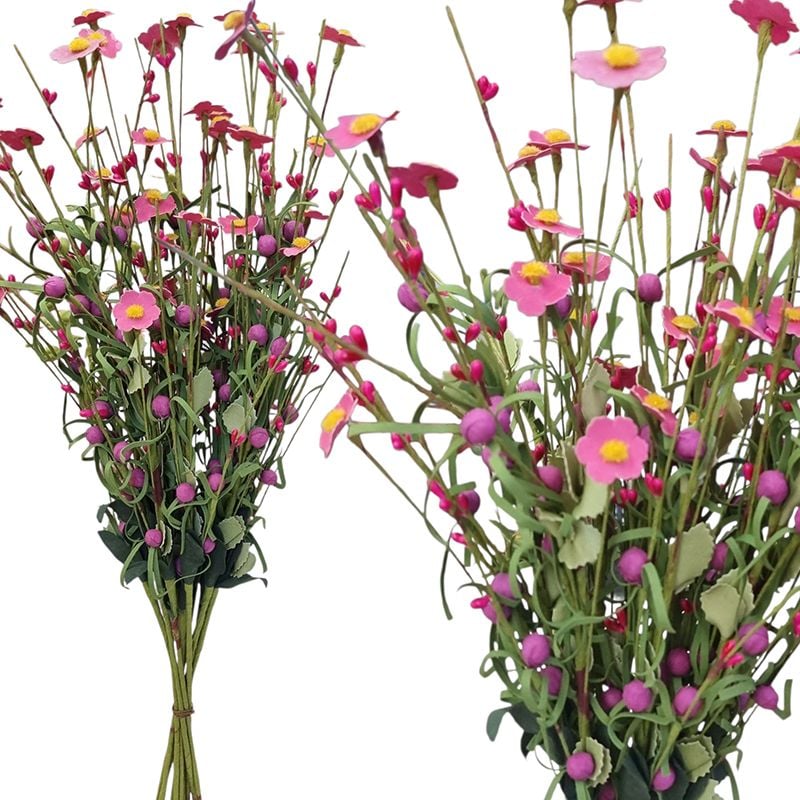 Buchet artificial de flori cu fir lung, engros 10/fire pe set 65 cm lungime