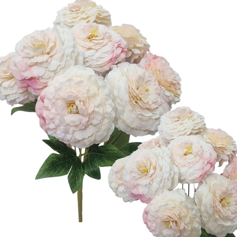 Buchet floare artificiala Bujor engros 9 fire 40 cm lungime