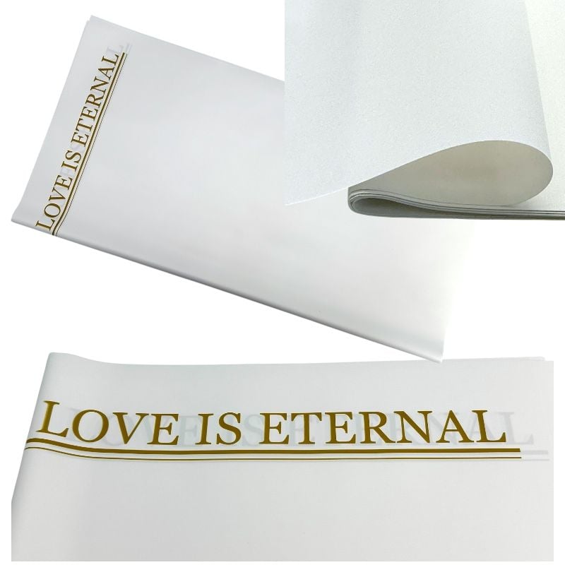 Celofan unicolor pentru flori Love is eternal, 58x58 cm, set 20 bucăți – en-gros