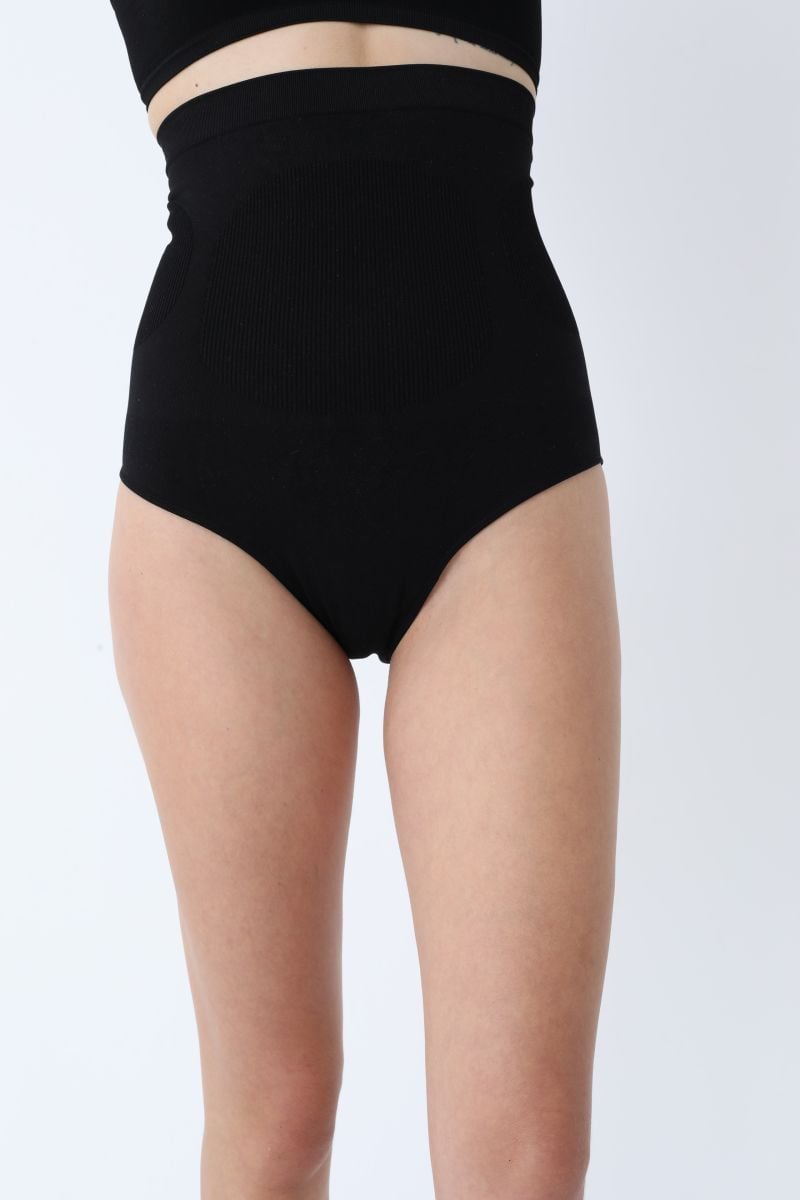 Corset Damă Clasic Modelator Bandă de Silicon si Talie înaltă, Culoare Negru,Engros
