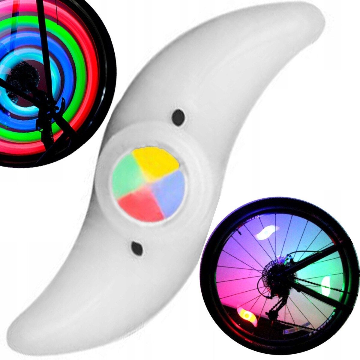 Lumina LED multicolora pentru spite bicicleta, Zola, ABS, rezistenta la apa