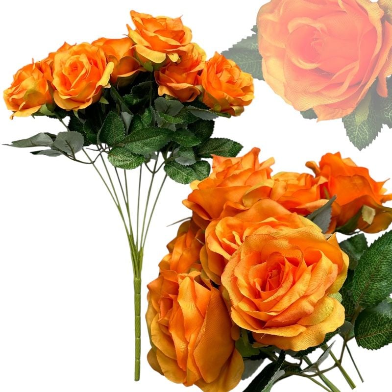 Buchet de flori artificiale Trandafiri, 7 fire, 45 cm, en-gros