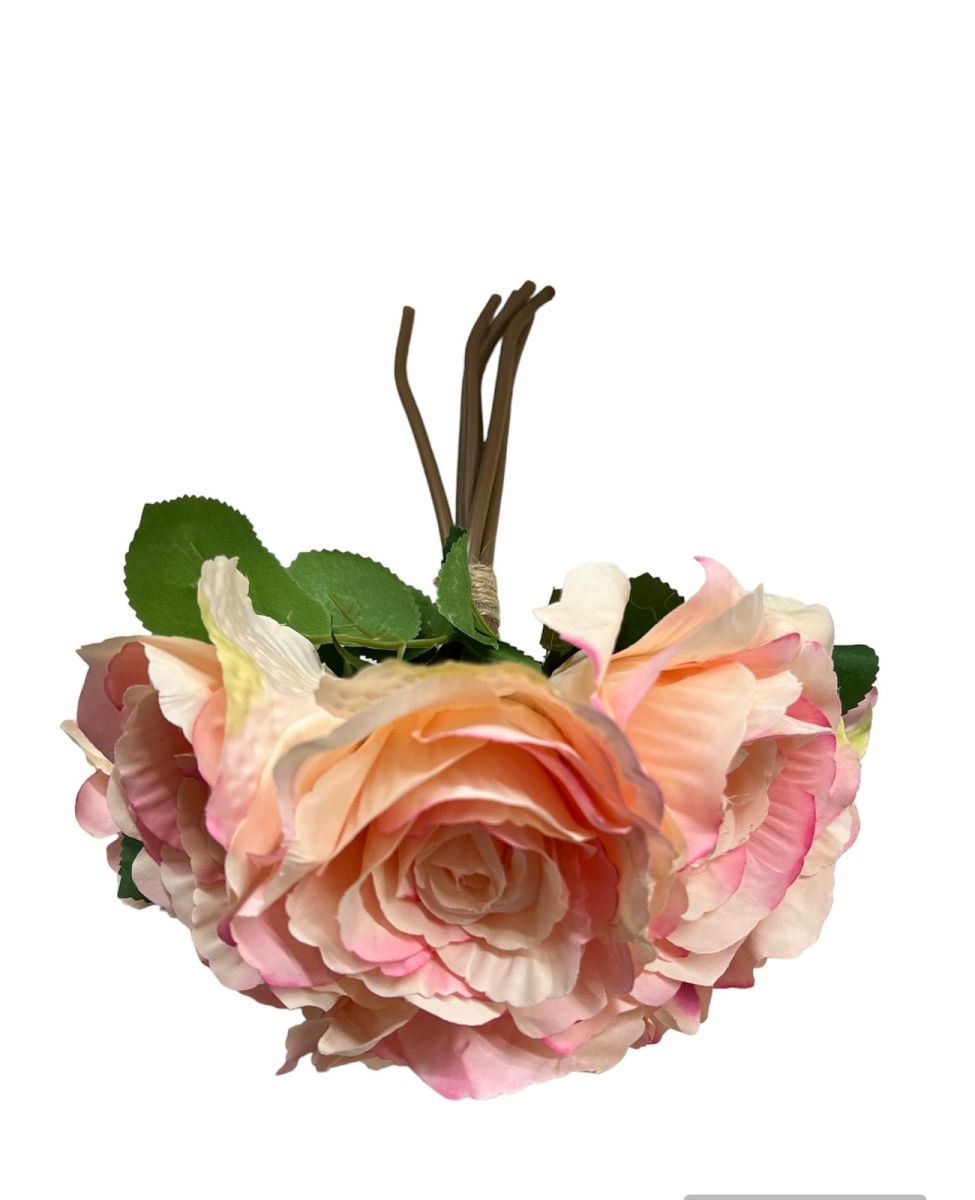 Buchet trandafir artificial 6 fire, Flori artificiale En-Gros, 30 cm