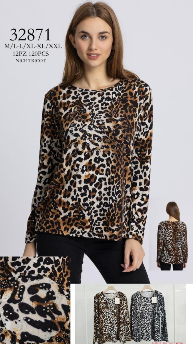 Bluza imprimeu animal print, cod 32871, en-gross