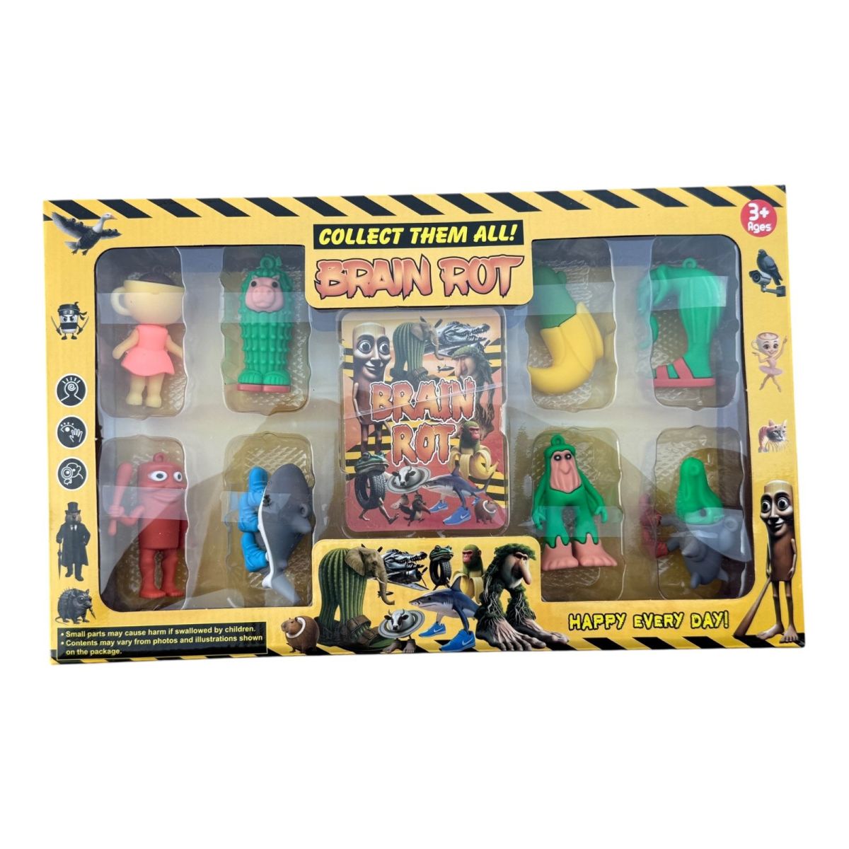 Set 8 figurine brainrot din silicon si cartonase de colectie, multicolor, en-gros