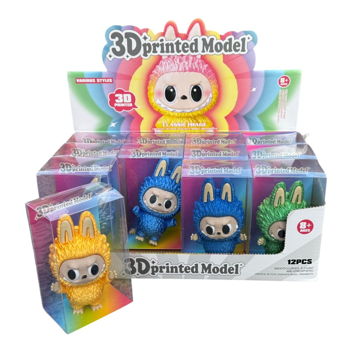Figurina adorabila bubu 3D sidefat, diverse culori, en-gros