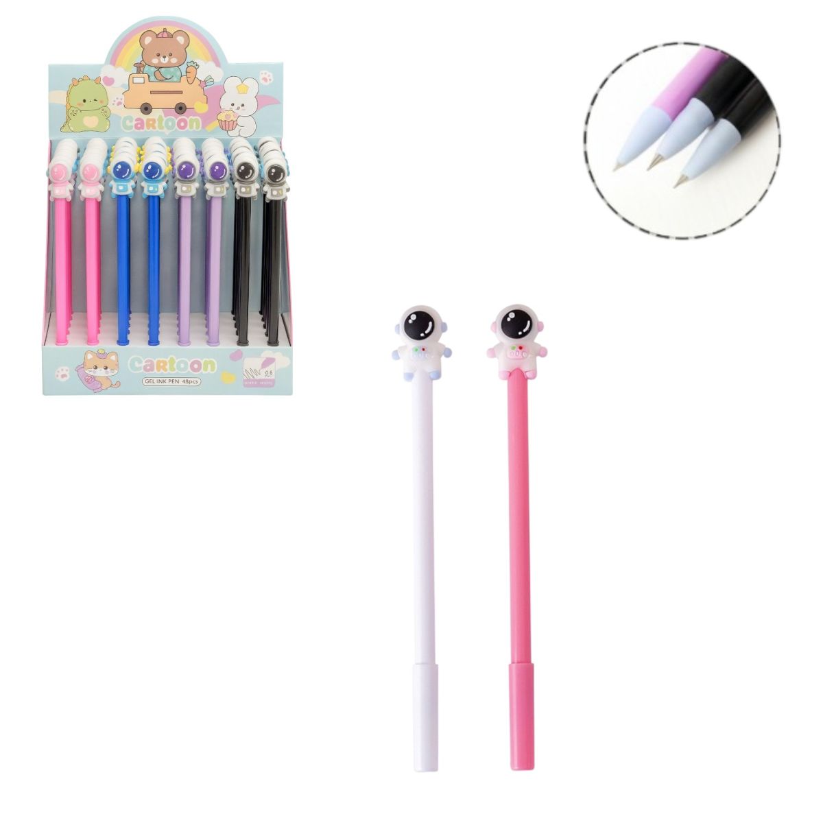 Pix cu Gel 17cm Model Astronaut 48/set, Diferite Culori Engros