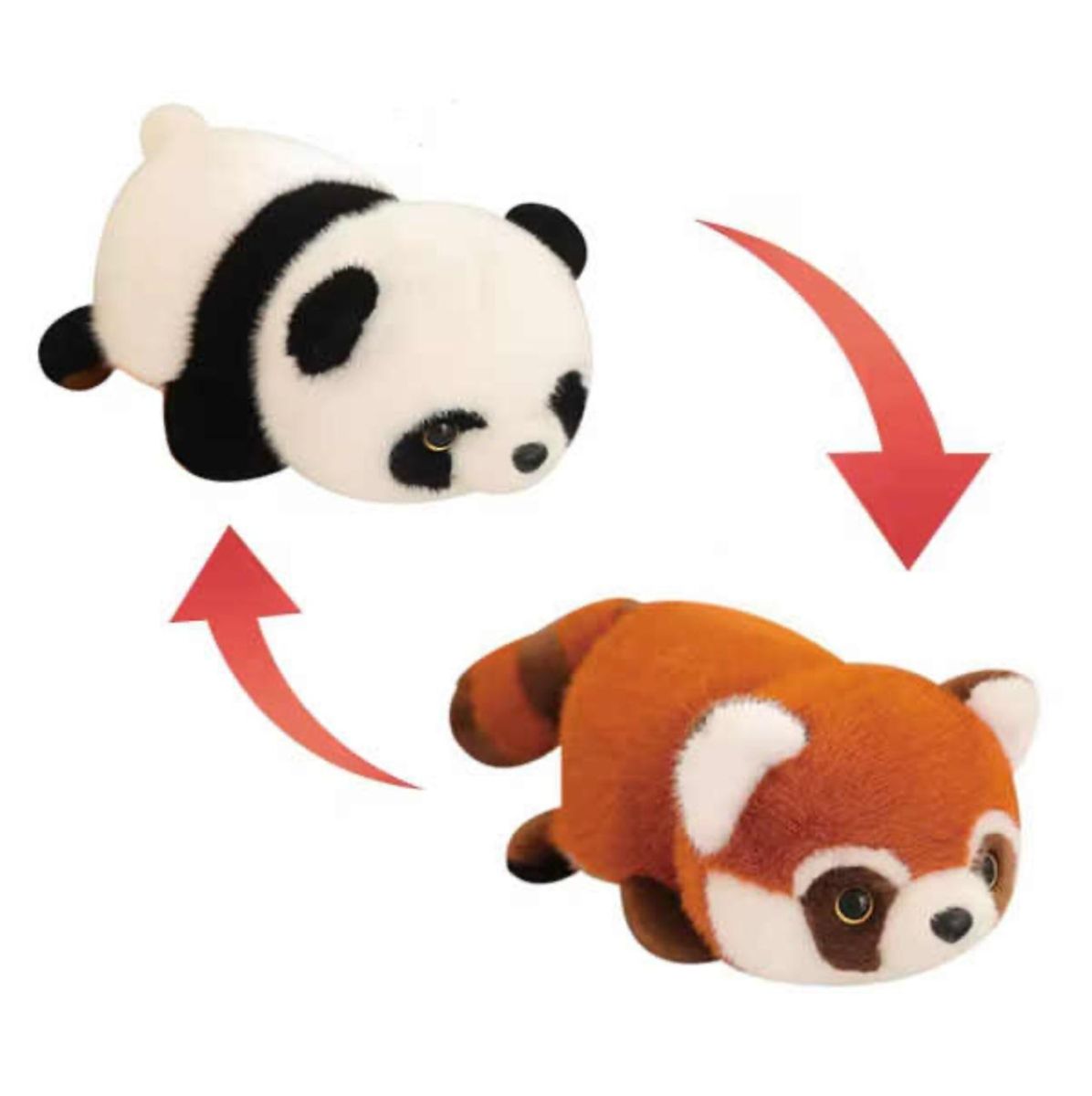 Jucarie de plus Engros, reversibila, Panda - Vulpe