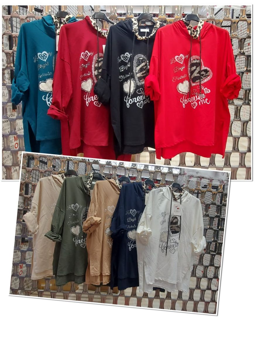 Hanorac oversize cu imprimeu, en-gross