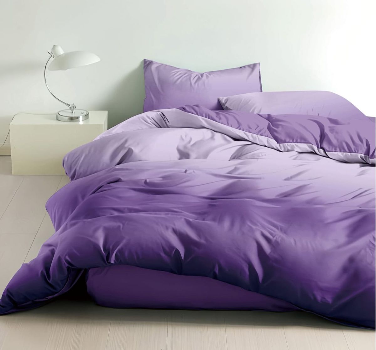 Set Lenjerie de Finet Premium, 4 piese, pat dublu 180x200 cm, Cearceaf de pat cu Elastic, Model 1