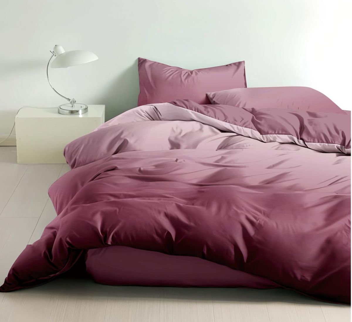 Set Lenjerie de Finet Premium, 4 piese, pat dublu 180x200 cm, Cearceaf de pat cu Elastic, Model 5