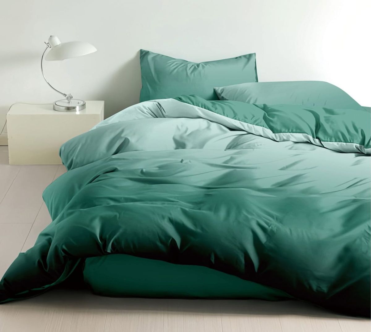 Set Lenjerie de Finet Premium, 4 piese, pat dublu 180x200 cm, Cearceaf de pat cu Elastic, Model 6