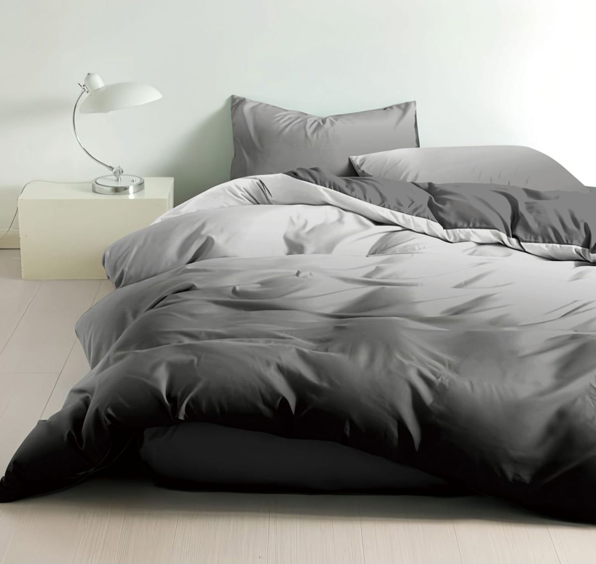 Set Lenjerie de Finet Premium, 4 piese, pat dublu 180x200 cm, Cearceaf de pat cu Elastic, Model 8
