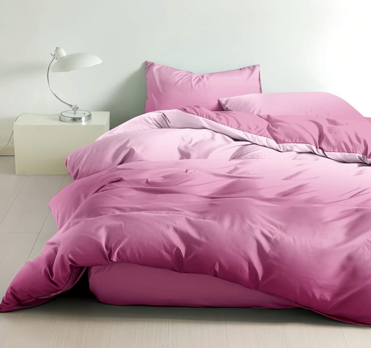 Set Lenjerie de Finet Premium, 4 piese, pat dublu 180x200 cm, Cearceaf de pat cu Elastic, Model 9