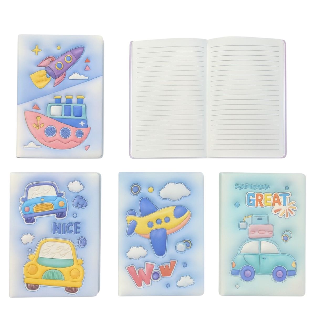 Agenda cu Coperta 5D Vehicule 21x14cm, Dictando Diferite Modele Engros