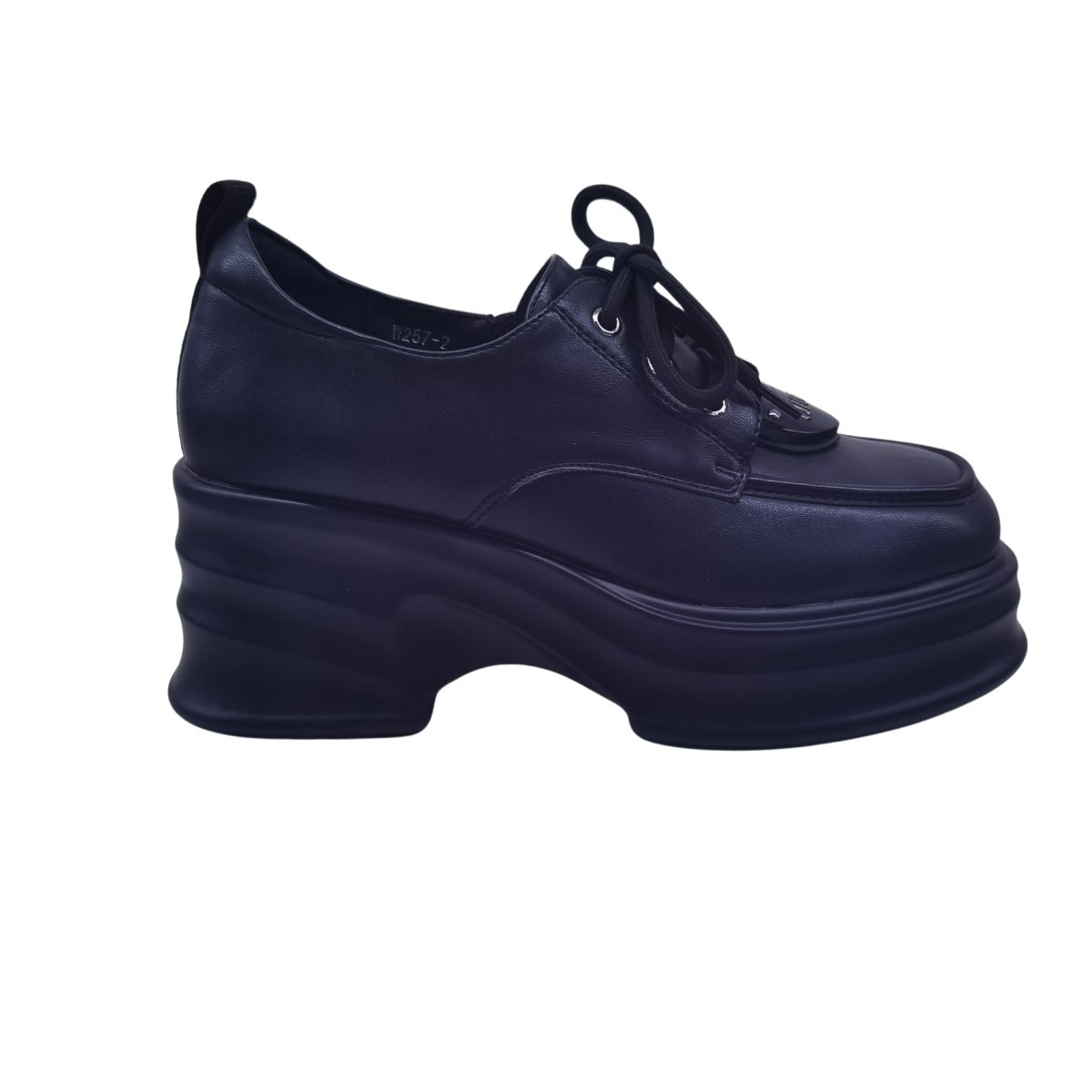 Pantofi Casual Elegant, Talpa Inalta, Inchidere SIret, Piele ecologica, Engross, Marimi 36-40, 8buc/bax negru