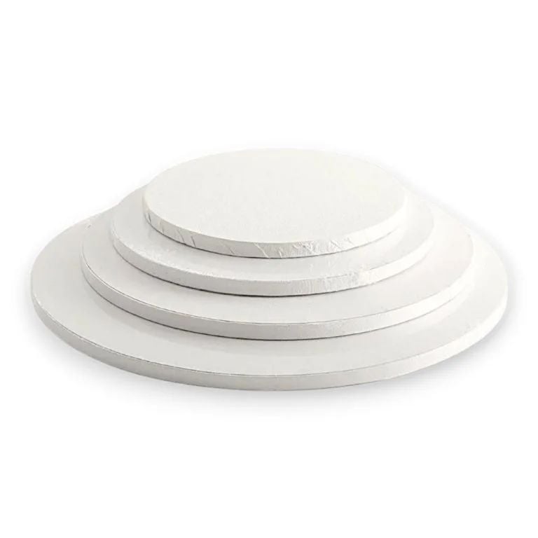 PLATFORME ALBE ROTUNDE PENTRU TORT 30XH1.2CM (5BUC/SET)