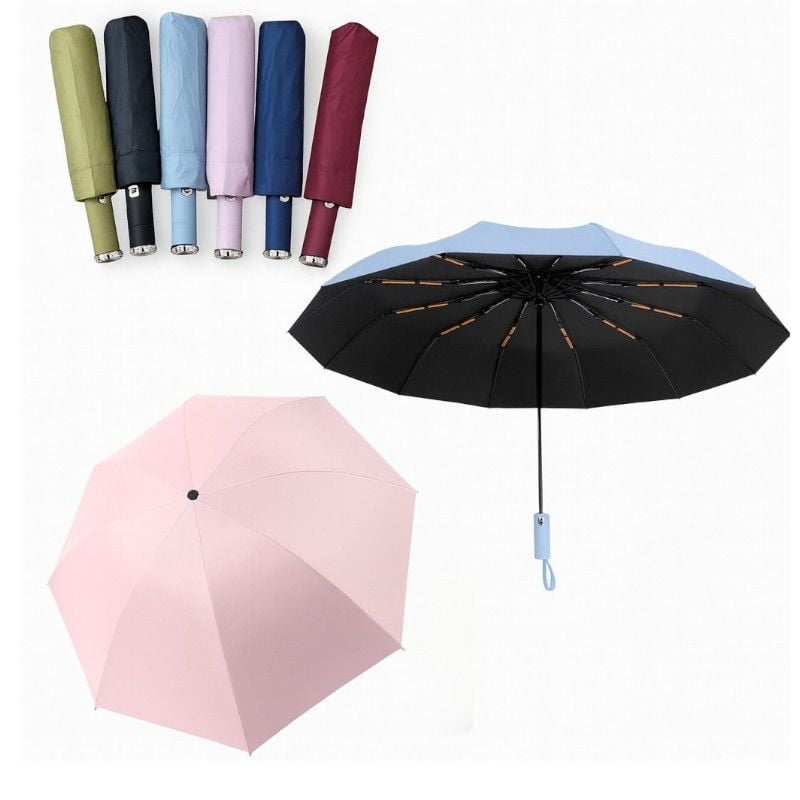 Umbrelă Automată 60x110cm, cu Spițe Întărite Galbene și Husă, Diferite Culori Engros