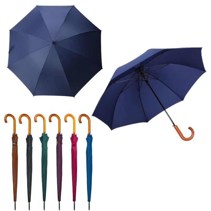 Umbrelă Clasică 80x100cm cu Mâner Cârlig, Diferite Culori Engros