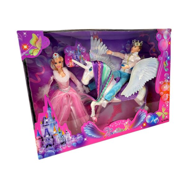 Papusa Printesa cu Cal Unicorn si Print 6511110022638 Engros