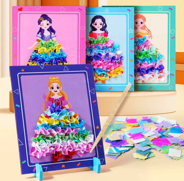 Joc creativ Broderia Papusii 2 tablouri lemn Engros