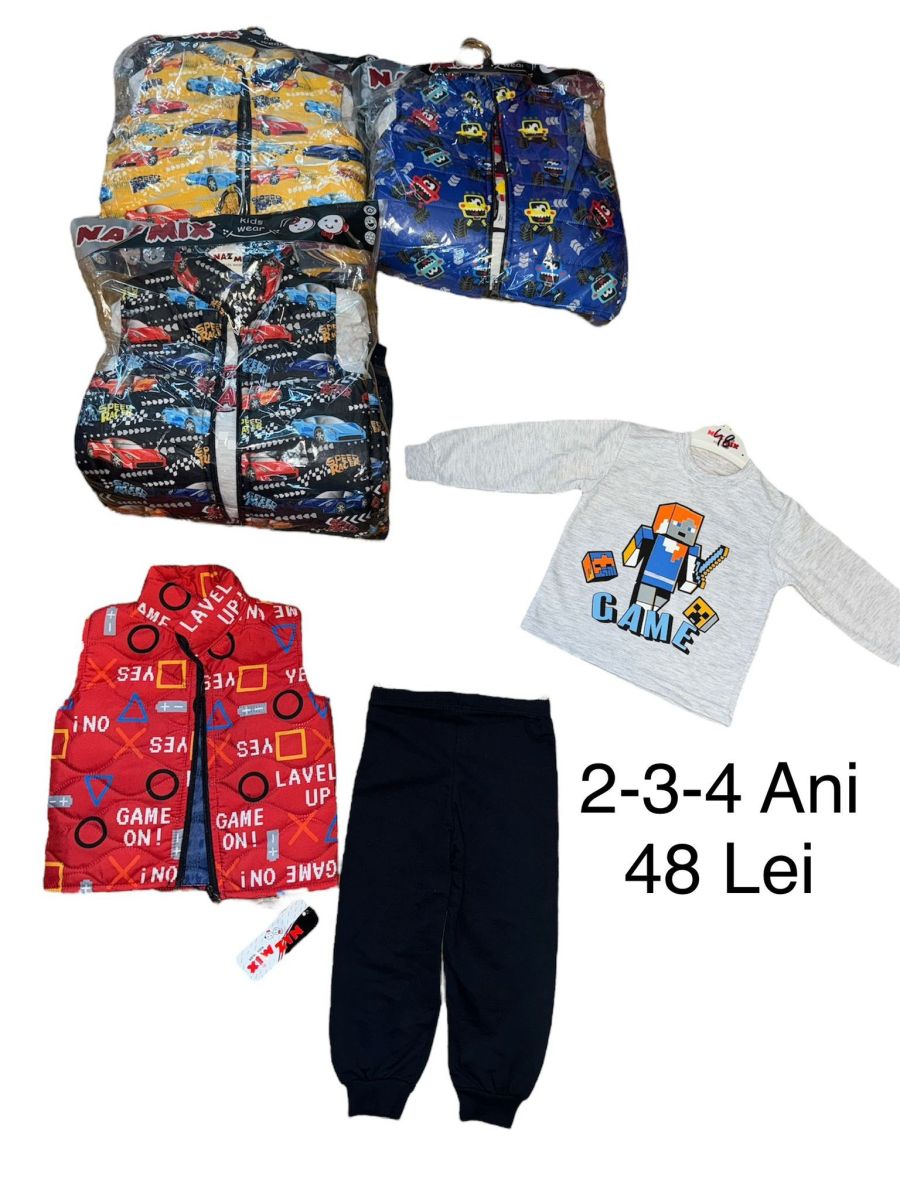 Compleu Engros pentru baieti, 3 piese, cu model imprimat