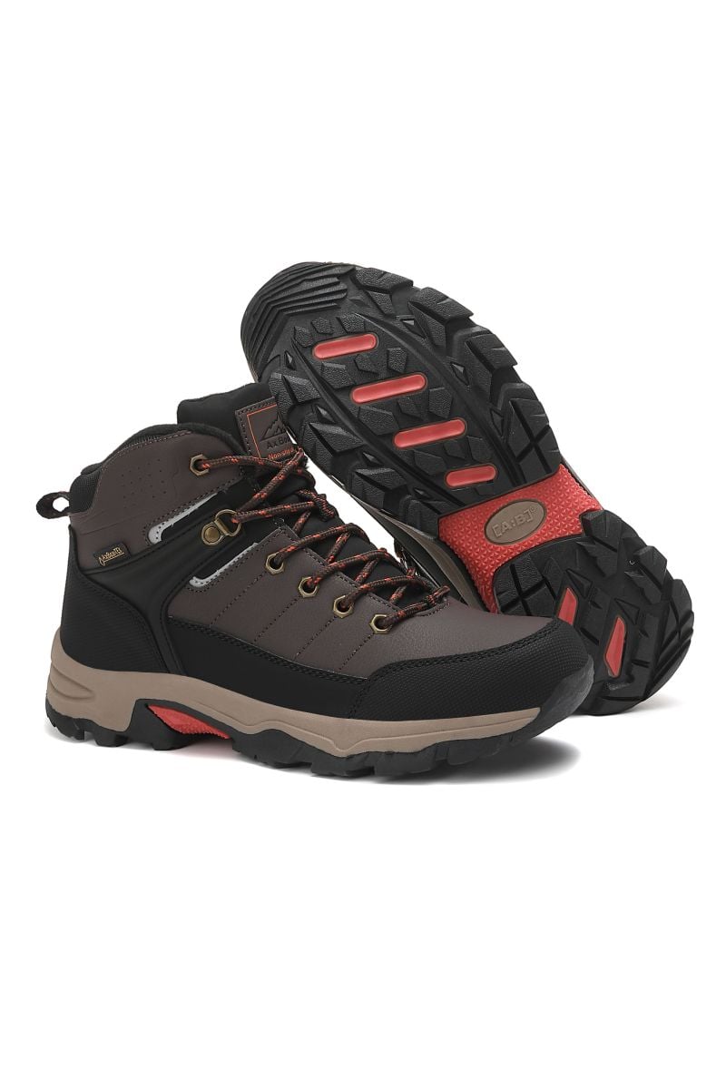 Bocanci Barbat, Talpa Antiderapanta, Piele Ecologica, Inchidere Siret, Engross, Marimi 40-45 , 8buc/bax maro