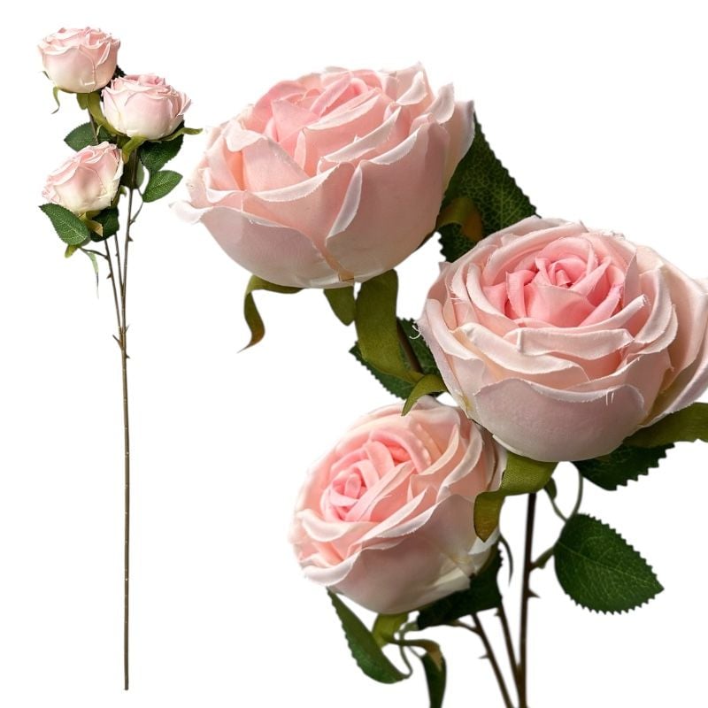 Floare artificială de trandafir cu 3 flori – 66 cm – en-gros