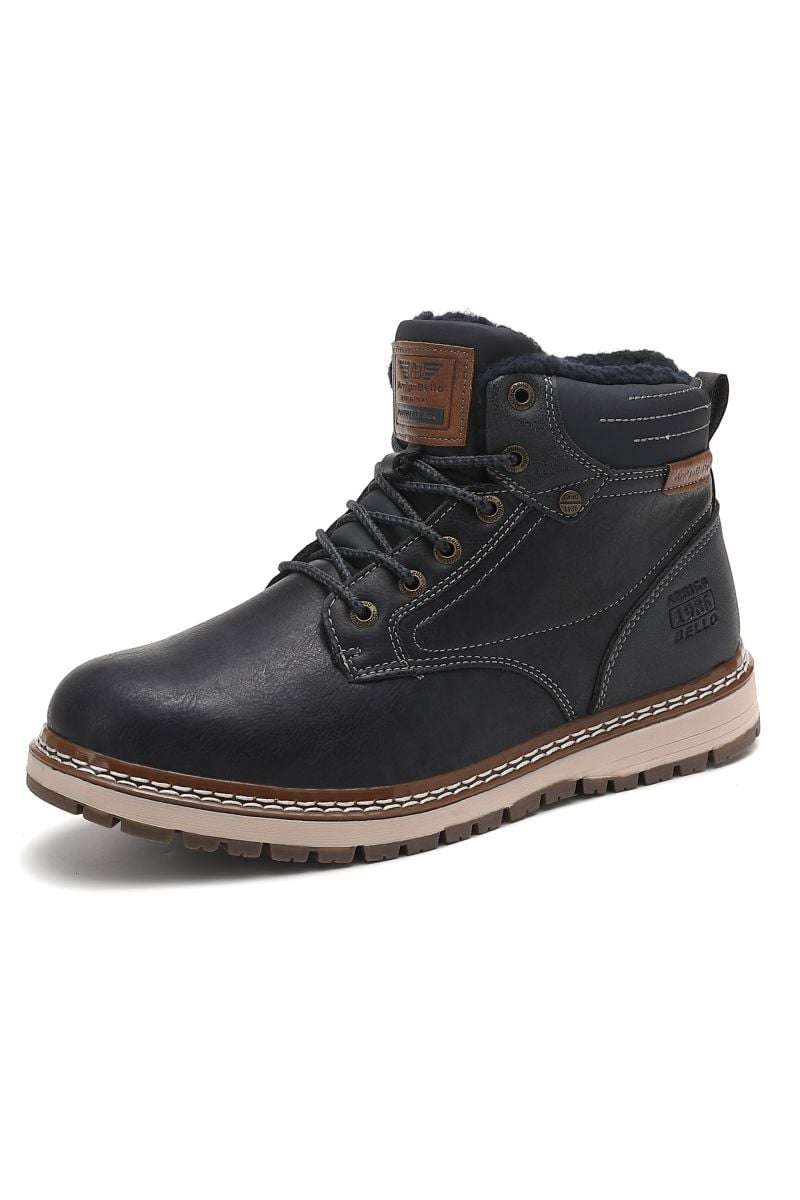 Ghete Barbat, Piele Ecologica, Inchidere Siret , Imblanite, Engross, Marimi 40-45, 8buc/bax bleumarin