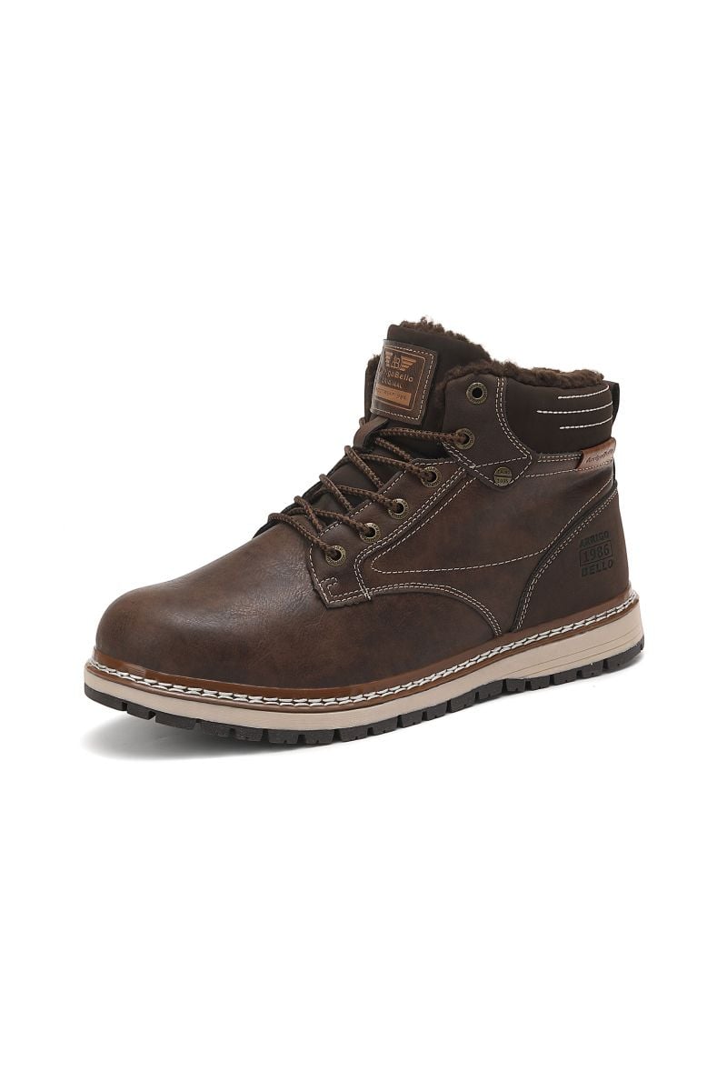 Ghete Barbat, Piele Ecologica, Inchidere Siret , Imblanite, Engross, Marimi 40-45, 8buc/bax maro