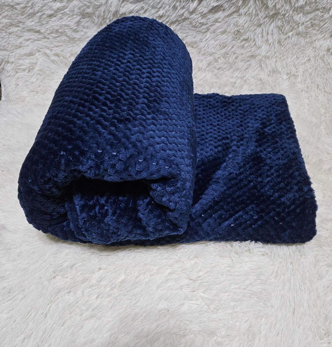 Paturi Gofrate En-Gros, Albastru, Material Cocolino de Lux, 200x230 CM, pentru Pat Dublu, UNI